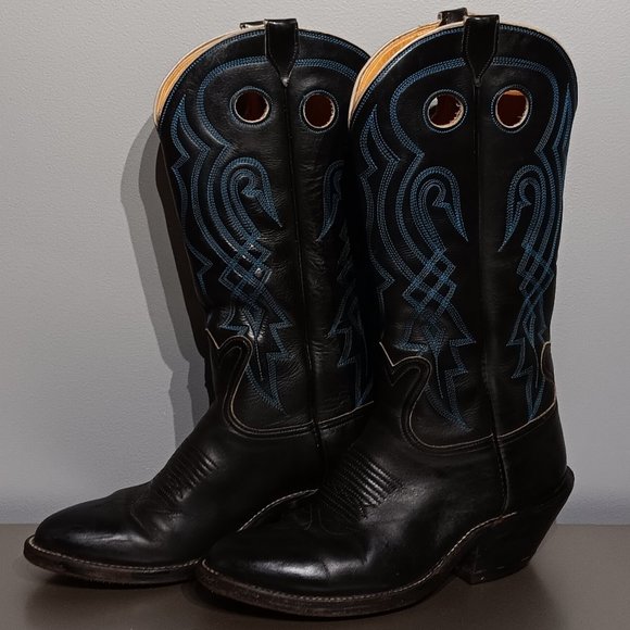 Bowman's Wilson Boot Co. Handmade Custom Leather Cowboy Boots (Men's Size 9) - Picture 1 of 8